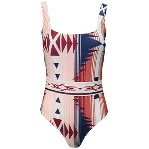 Hooey Women's Ollie Western One Piece Swimsuit - Pink and Blue